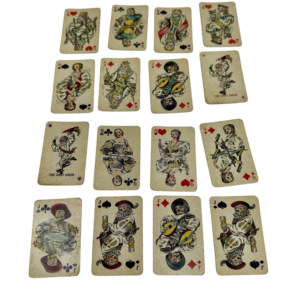 110 Vintage Early 1900s Mini Playing Cards w/Case - European